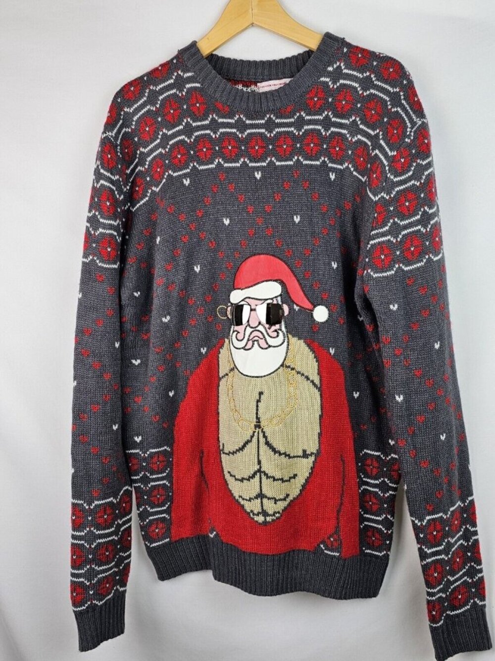 You Look Ugly Today Ugly Christmas Sweater Size Medium Bad Santa Sunglasses Top